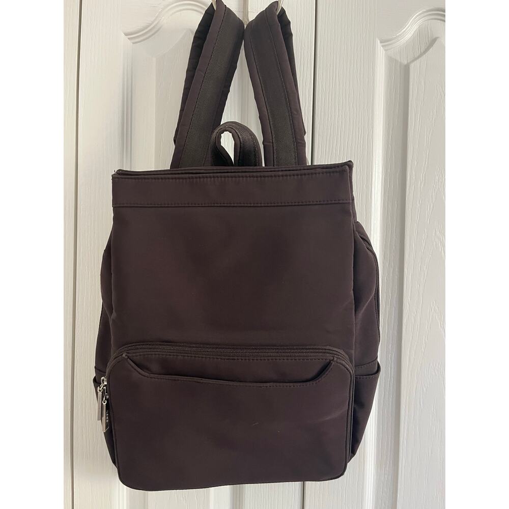 HOBO International Women's Nylon Backpack Brown Zipper & Magnetic Openings